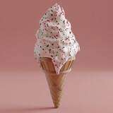 Un simple cono de helado, cubierto de chispas de colores