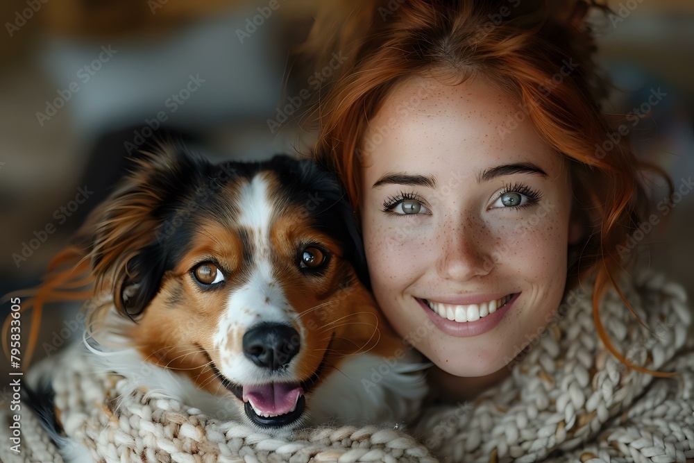 Shared Radiance: Woman and Dog Capturing a Heartwarming Bond Shared Radiance: Woman and Dog Capturing a Heartwarming Bond
