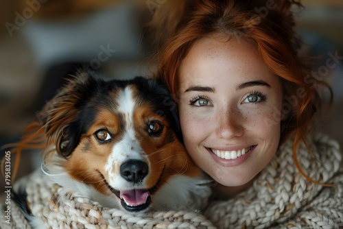 Shared Radiance: Woman and Dog Capturing a Heartwarming Bond