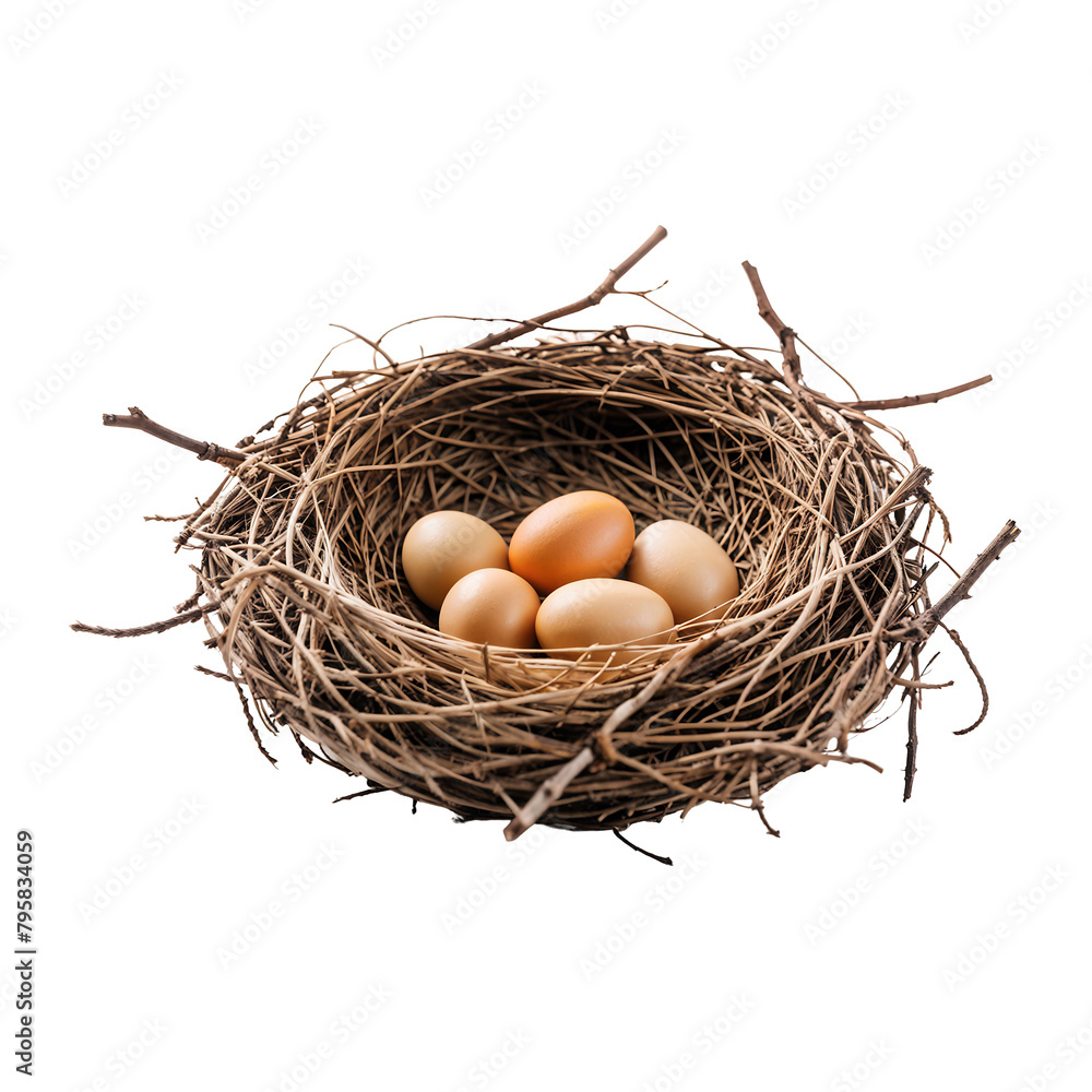 Bird's Nest with Eggs Isolated on Transparent Background Bird's Nest with Eggs Isolated on Transparent Background