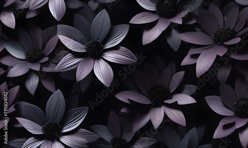 wallpaper representing black flowers. Gothic style photo