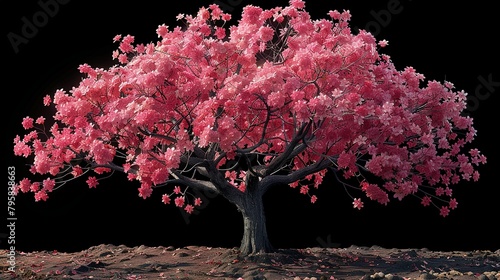 Enigmatic Silhouette: Cornus Florida Tree in 3D Rendering photo