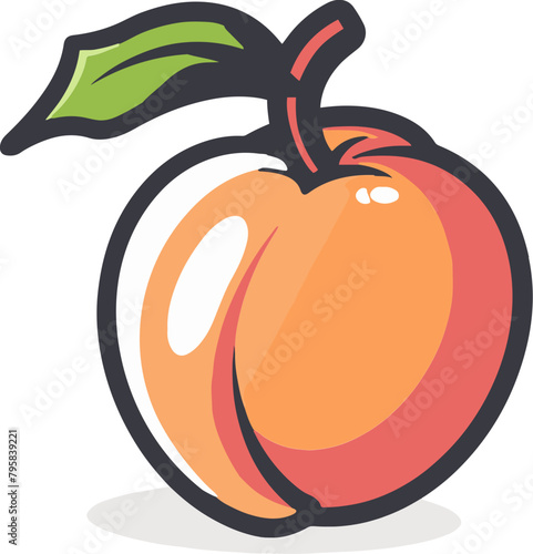 peach logo design illustration clipart
