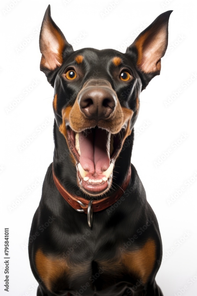 Doberman funny action mammal animal dog