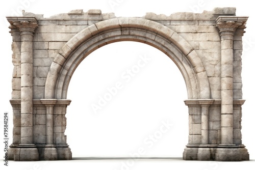 Architecture photo of a arch gate white background aqueduct photo