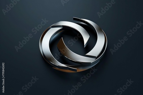 sleek 3d automotive spare parts logo design with shiny metallic finish brand identity concept