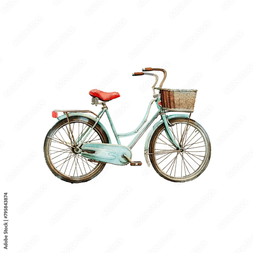 bicycle vector illustration in watercolor style