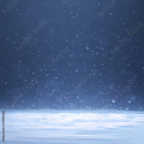 Mesmerizing Heavy Snowfall Falling at Night Illustration © RobertGabriel