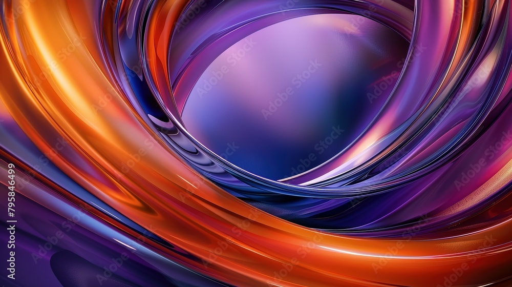 Dark purple scene, curve effect, in the style of light violet and light orangeA Swirling Abstraction in Deep Purple, Light Orange, and Sky Blue with Ultra-Fine Details