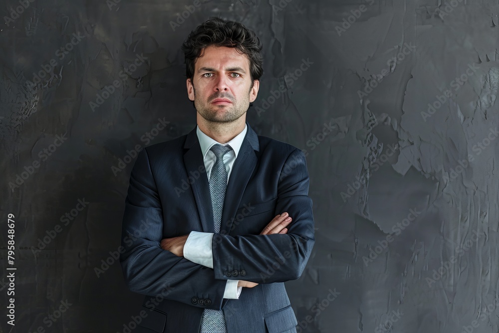 Determined businessman with folded arms Determined businessman with folded arms