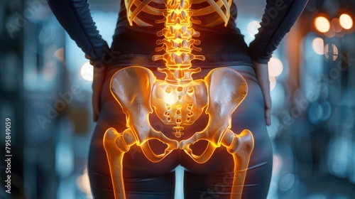 Person with lower back pain, capturing the discomfort and challenges faced by individuals experiencing lumbar discomfort, highlighting the need for attention and care in managing spinal health photo