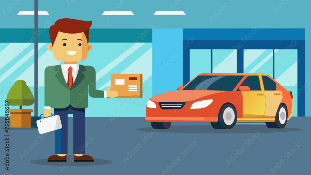 A car salesman cartoon vector illustration A car salesman cartoon vector illustration