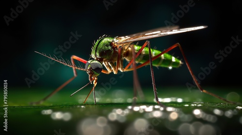 close-up photo of a mosquito Generative AI