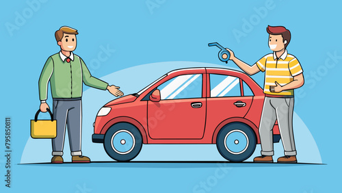 Selling cars cartoon vector illustration