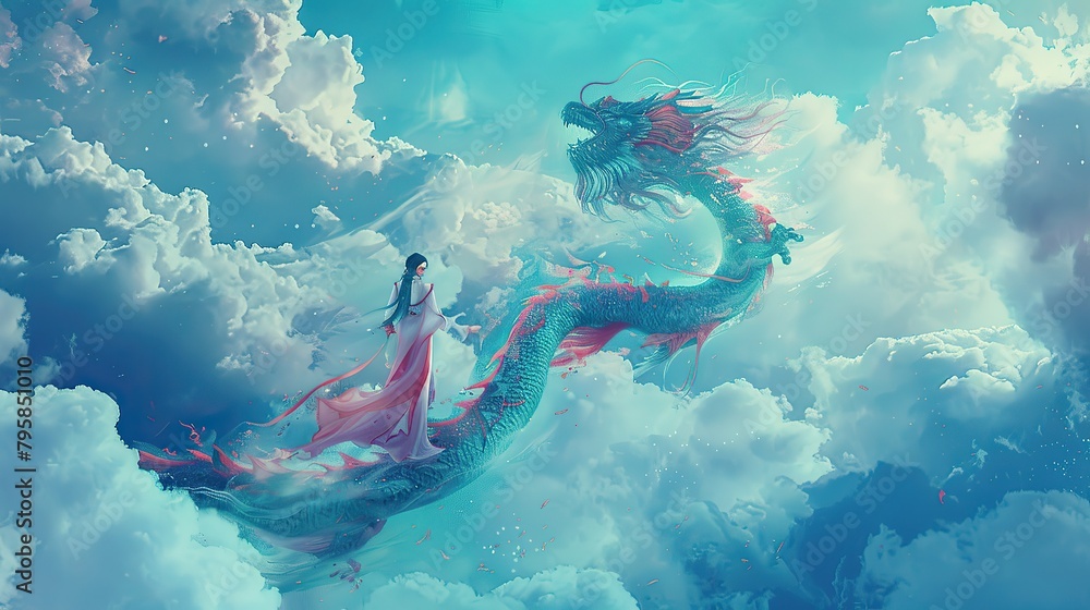 ภาพประกอบสต็อก Chinese mythology story, Fuxi Eight ...