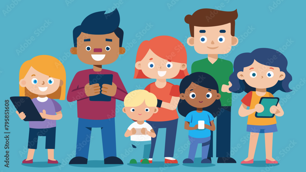people and gadgets group of students cartoon vector illustration people and gadgets group of students cartoon vector illustration