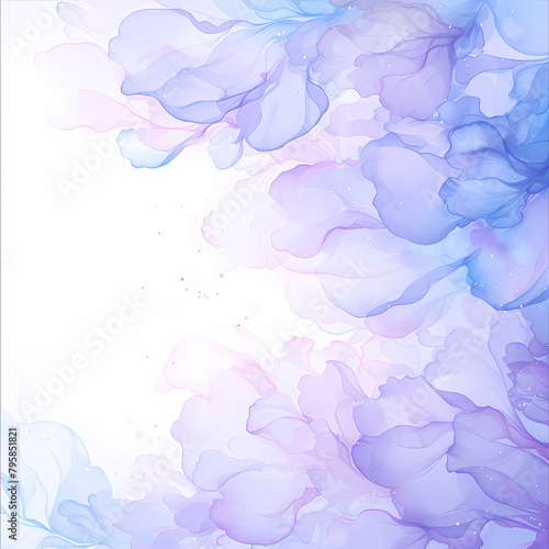 Captivating Translucent Watercolor Artwork with Ethereal Edges in Vibrant Purple