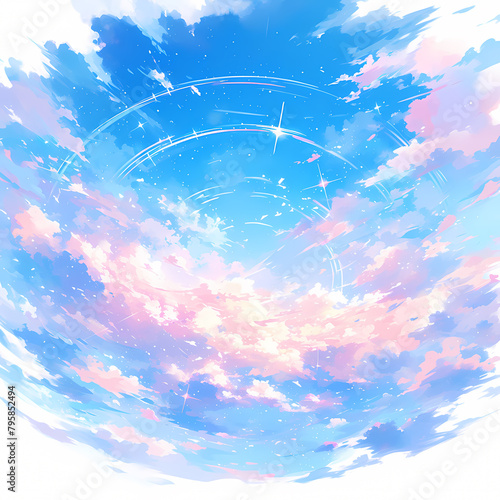 Vast Imaginary Sky with Dramatic Pinks and Azure Clouds