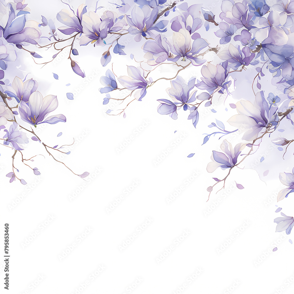 Gorgeous Seamless Hand-Painted Magnolia Pattern with Soft Hues and Artistic Depth
