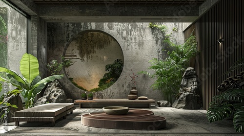 Chinese Zen garden ,meditation spaceï¼ŒVincent Van Duysenï¼ŒInterior design, retro inspiration, Art Decoï¼Œtea room and living room