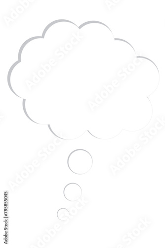 Thought cloud icon vector image, outline vector thought cloud in grey color