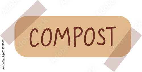 Food waste for composting. Compost pile Illustration.  Zero waste.
