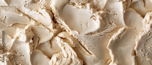 Cappuccino flavor gelato - full frame background detail. Close up of a beige surface texture of cappuccino Ice cream 