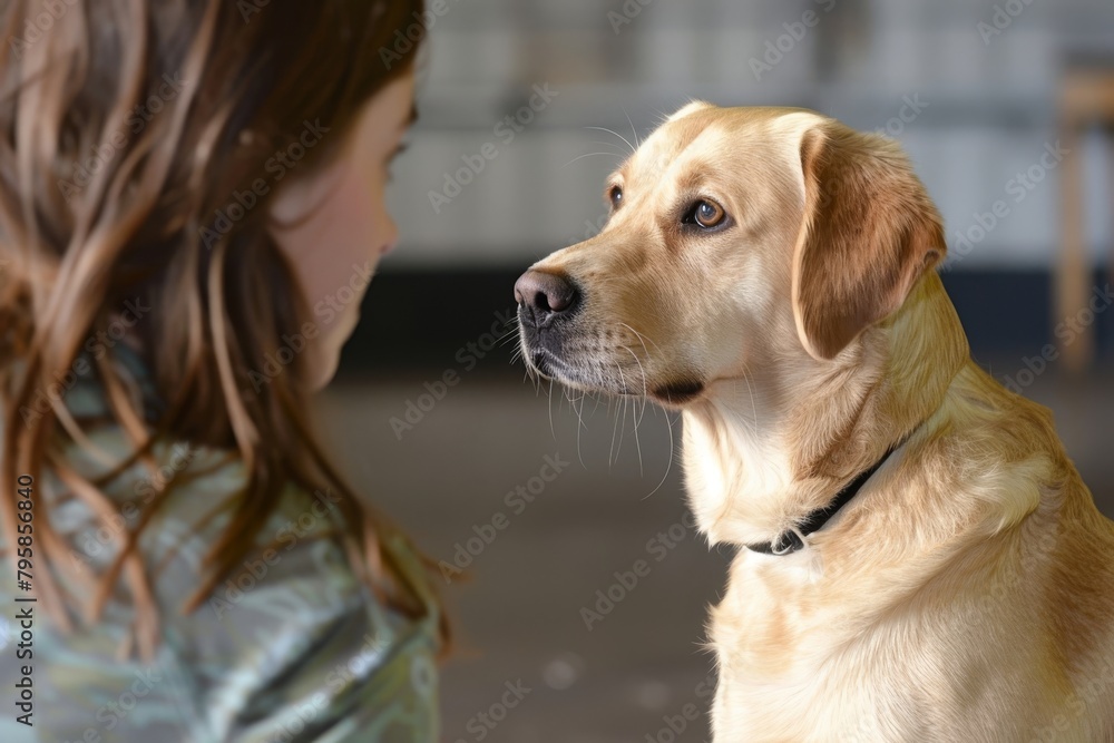 Trainer providing one-on-one attention to a dog with behavioral issues