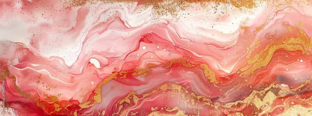 Abstract pink and gold marble texture background, liquid art abstract marble pattern wallpaper with glitter effect, watercolor art style, detailed illustration, soft lines and shapes, organic textures Abstract pink and gold marble texture background, liquid art abstract marble pattern wallpaper with glitter effect, watercolor art style, detailed illustration, soft lines and shapes, organic textures