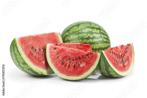 watermelon isolated on white background, clipping path, full depth of field - generative ai