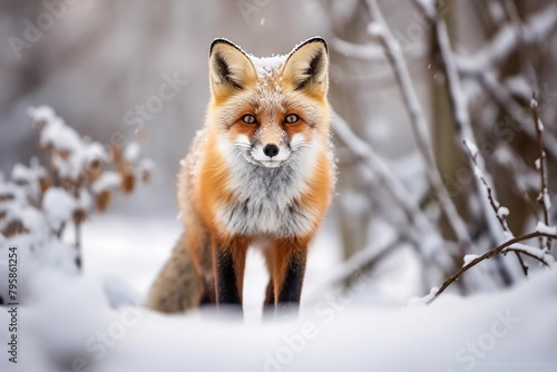 red fox in snow © Nature creative