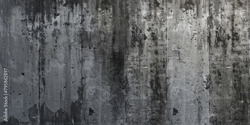 Weathered charm: Grey concrete wall featuring an intricate network of small holes, adding depth and intrigue. © Irfanan