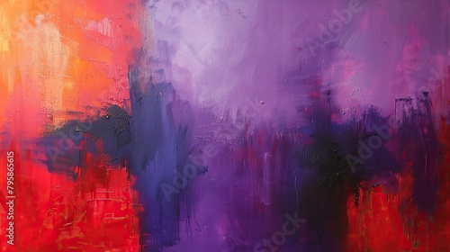 color block abstract oil painting, big red big purple, fantasy-art 