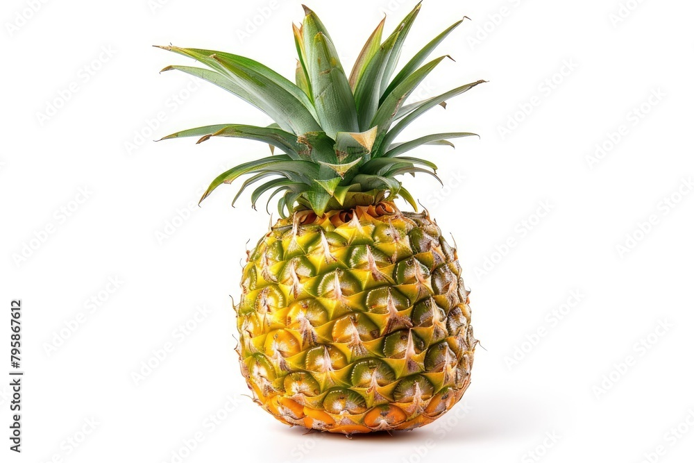 pineapple fruit isolated on white background, clipping path, full depth of field - generative ai pineapple fruit isolated on white background, clipping path, full depth of field - generative ai
