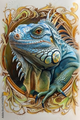 iguana Art illustration for a book