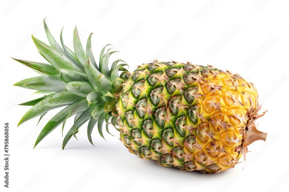 pineapple fruit isolated on white background, clipping path, full depth of field - generative ai pineapple fruit isolated on white background, clipping path, full depth of field - generative ai