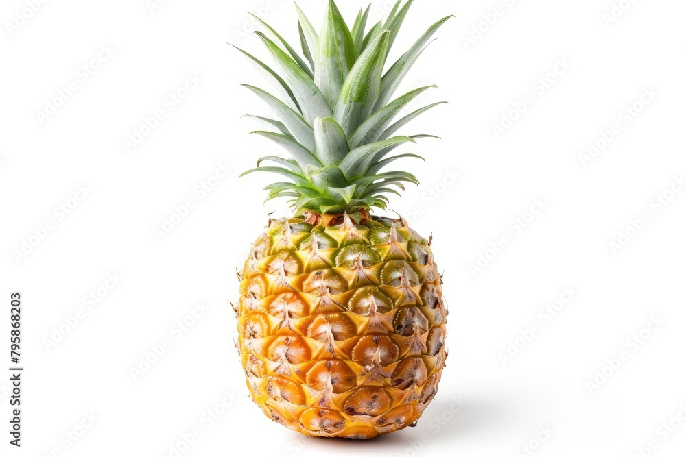 pineapple fruit isolated on white background, clipping path, full depth of field - generative ai pineapple fruit isolated on white background, clipping path, full depth of field - generative ai