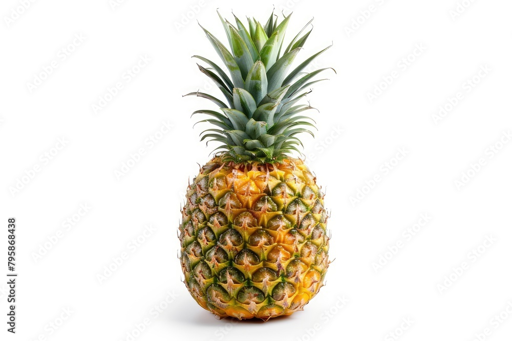 pineapple fruit isolated on white background, clipping path, full depth of field - generative ai pineapple fruit isolated on white background, clipping path, full depth of field - generative ai