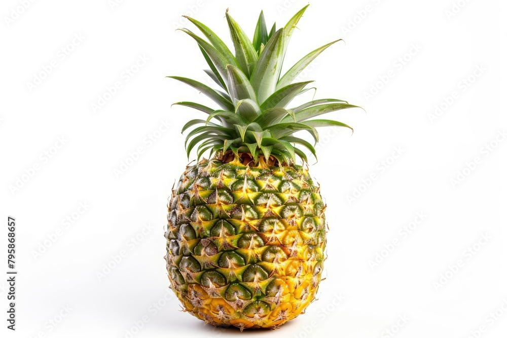pineapple fruit isolated on white background, clipping path, full depth of field - generative ai pineapple fruit isolated on white background, clipping path, full depth of field - generative ai