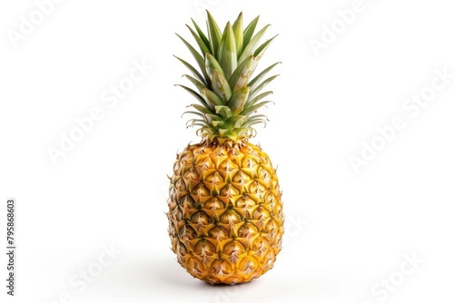 pineapple fruit isolated on white background  clipping path  full depth of field - generative ai