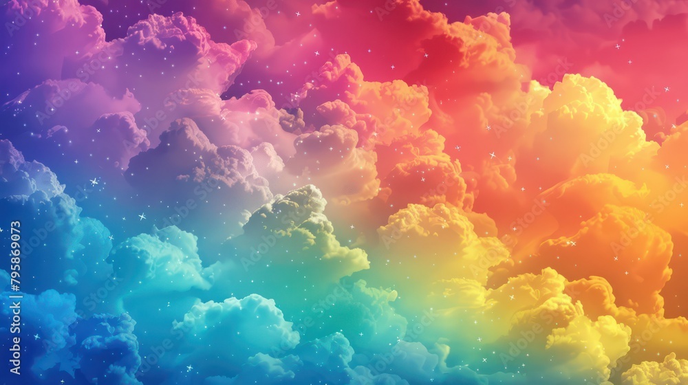Colorful cloud in the sky gradient background wallpaper.