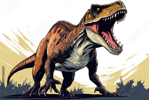A roaring dinosaur reptile animal representation. © Rawpixel.com