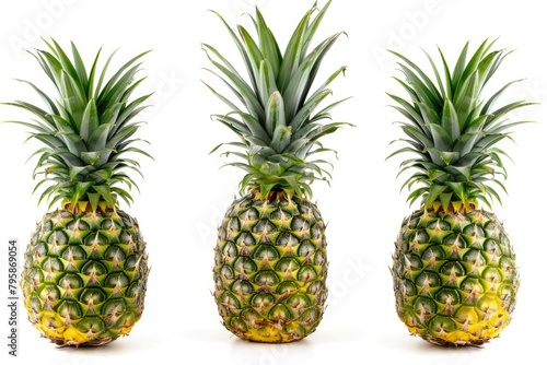 pineapple fruit isolated on white background  clipping path  full depth of field - generative ai