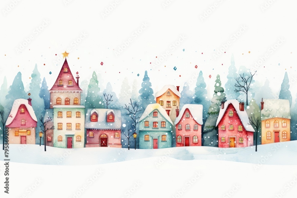 Christmas snow village architecture building house