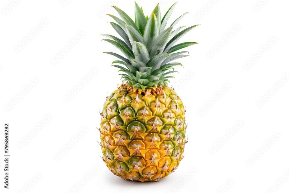 pineapple fruit isolated on white background, clipping path, full depth of field - generative ai pineapple fruit isolated on white background, clipping path, full depth of field - generative ai