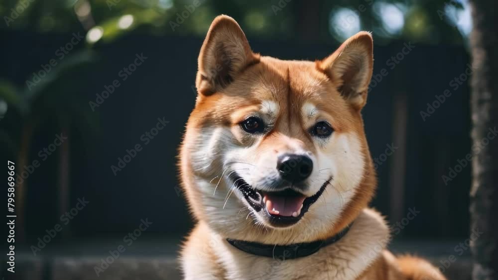Beautiful portrait of a smiling Shiba Inu Beautiful portrait of a smiling Shiba Inu