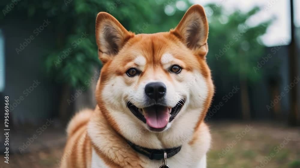 Beautiful portrait of a smiling Shiba Inu Beautiful portrait of a smiling Shiba Inu