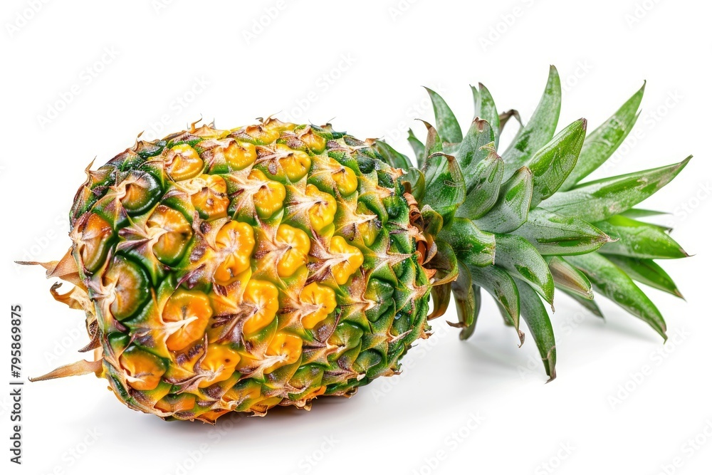 pineapple fruit isolated on white background, clipping path, full depth of field - generative ai pineapple fruit isolated on white background, clipping path, full depth of field - generative ai