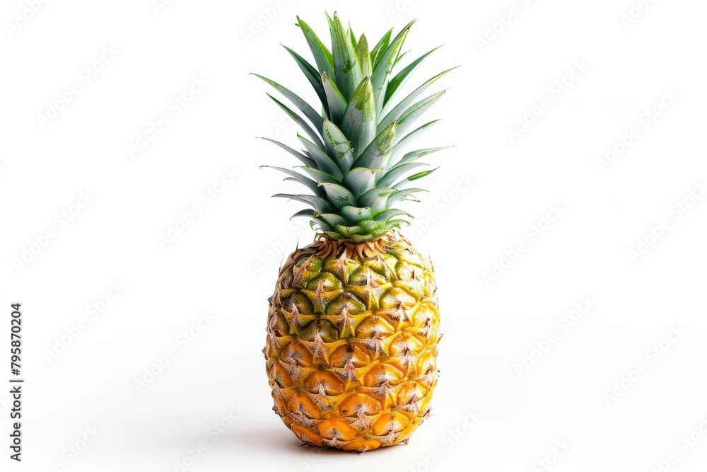pineapple fruit isolated on white background, clipping path, full depth of field - generative ai pineapple fruit isolated on white background, clipping path, full depth of field - generative ai