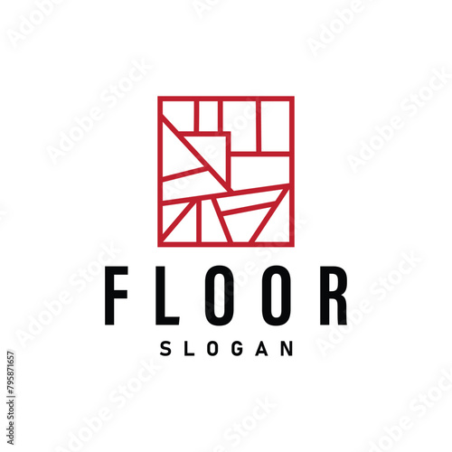 Floor Design Logo, Home Decoration Ceramic Tile Vector Illustration